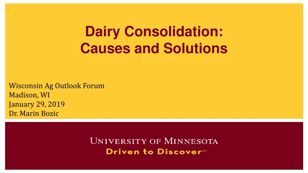 dairy consolidation causes and solutions