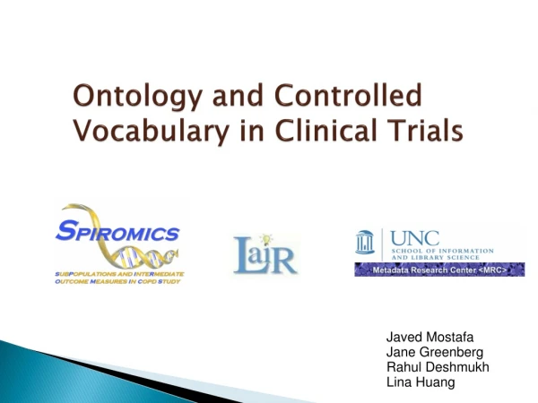 Ontology and Controlled Vocabulary in Clinical Trials