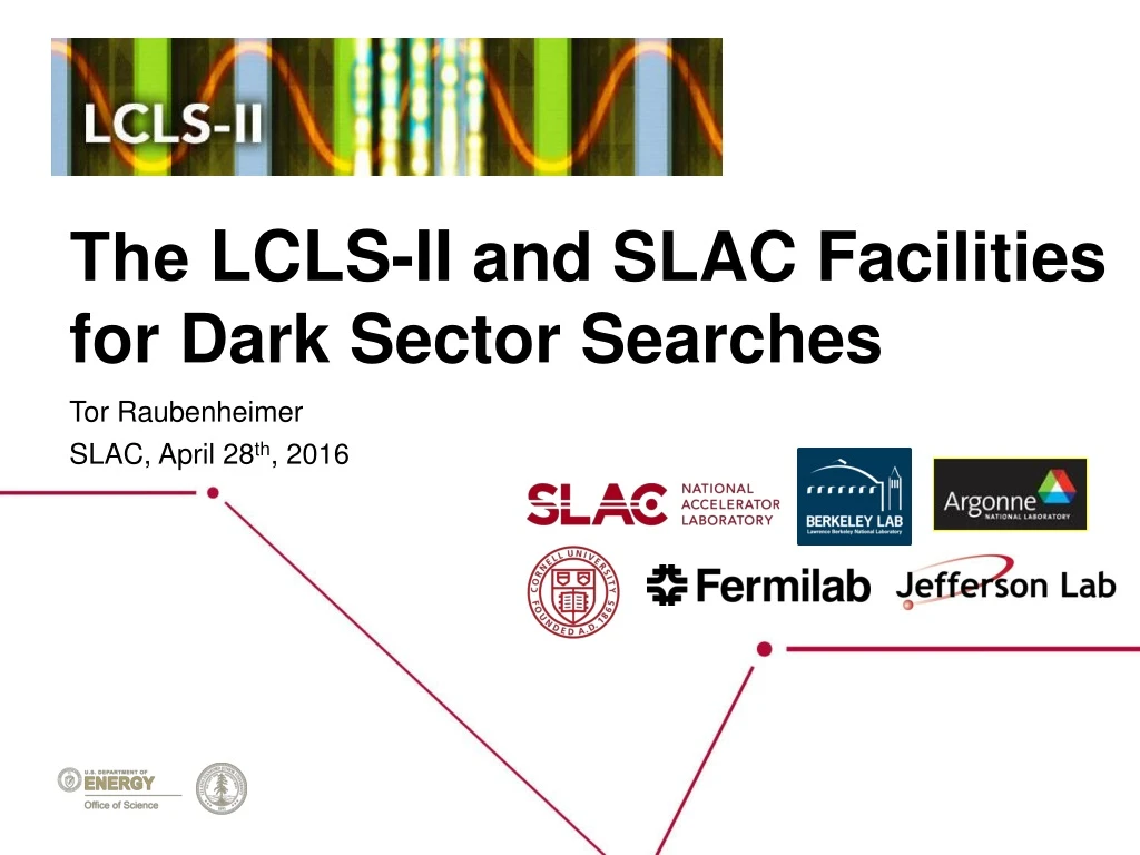 the lcls ii and slac facilities for dark sector searches