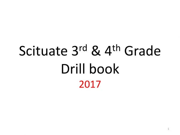 Scituate 3 rd &amp; 4 th Grade Drill book