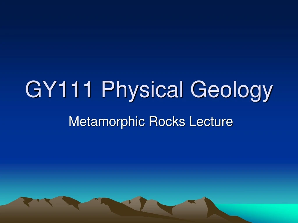 gy111 physical geology