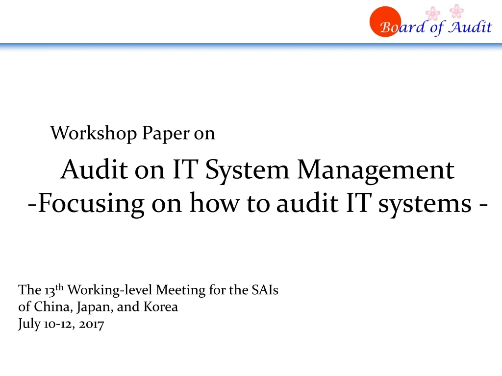 audit on it system management focusing