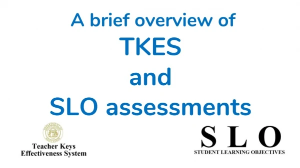 A brief overview of TKES and SLO assessments