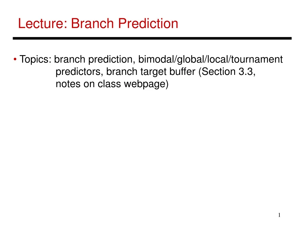 lecture branch prediction