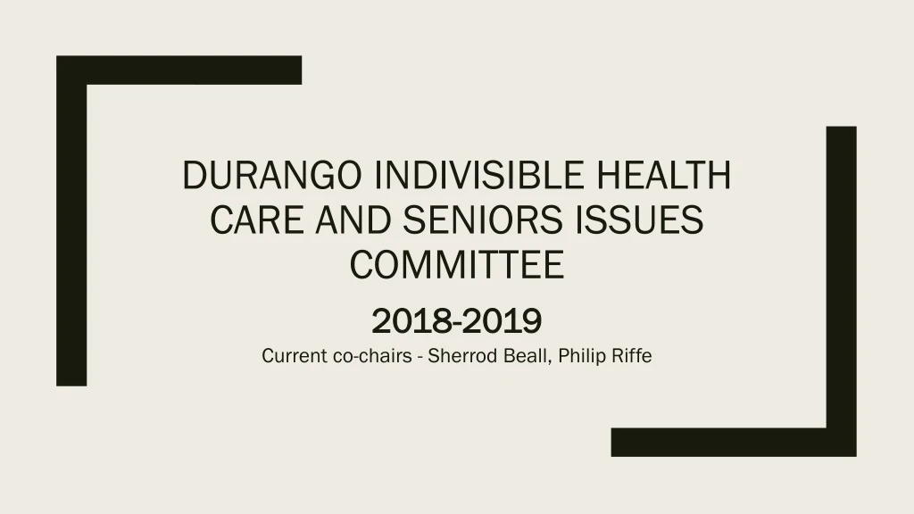 durango indivisible health care and seniors issues committee