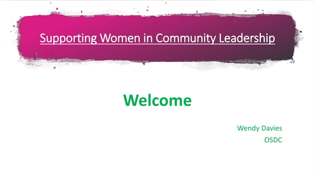 supporting women in community leadership