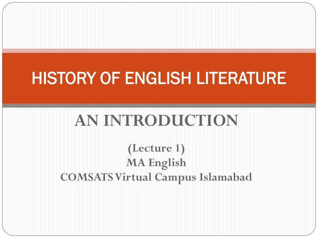 history of english literature
