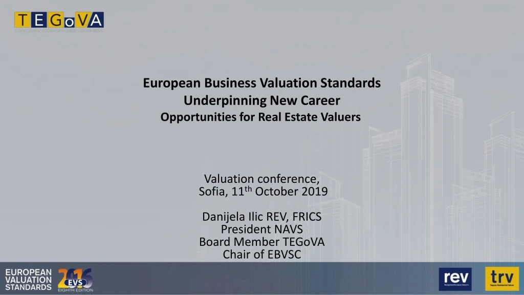 european business valuation standards underpinning new career opportunities for real estate valuers