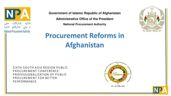 Procurement Reforms in Afghanistan