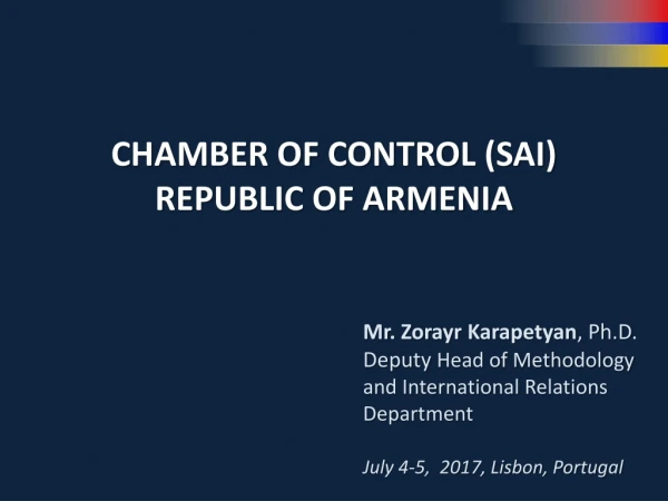 CHAMBER OF CONTROL (SAI) REPUBLIC OF ARMENIA