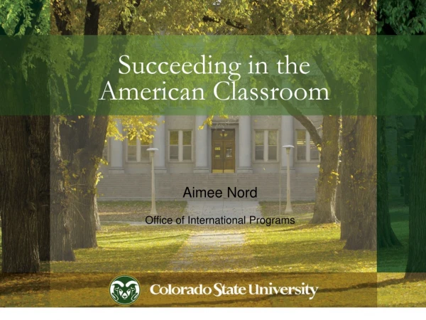 Succeeding in the American Classroom