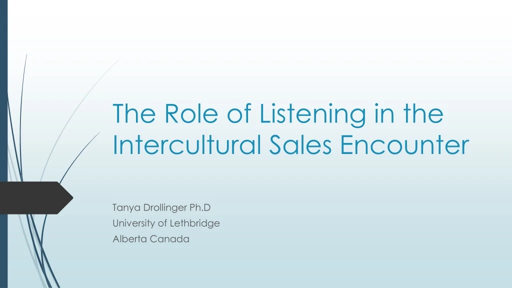 the role of listening in the intercultural sales encounter