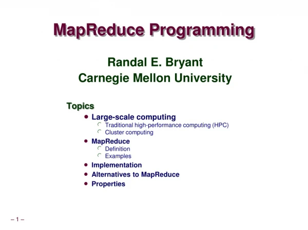 MapReduce Programming