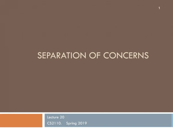 Separation of Concerns