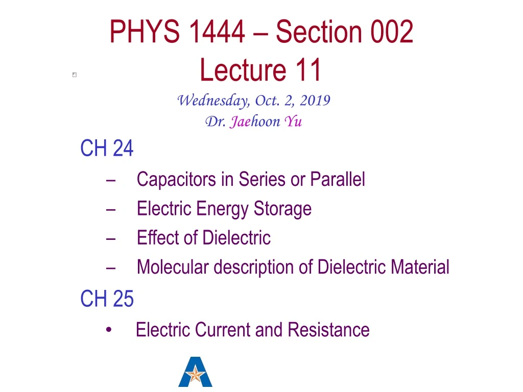 phys 1444 section 002 lecture 11