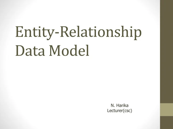 Entity-Relationship Data Model