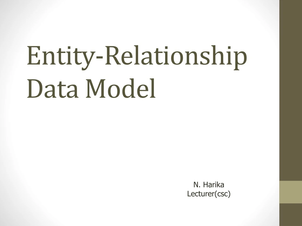 entity relationship data model