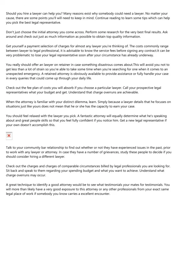 should you hire a lawyer can help you many