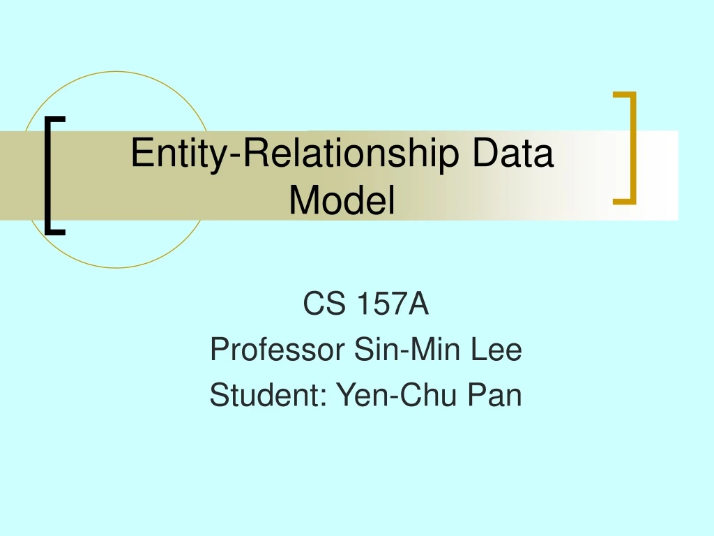 entity relationship data model