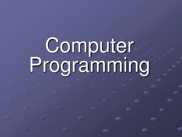 Computer Programming