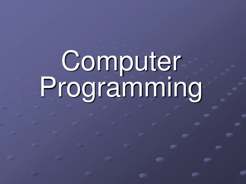 computer programming