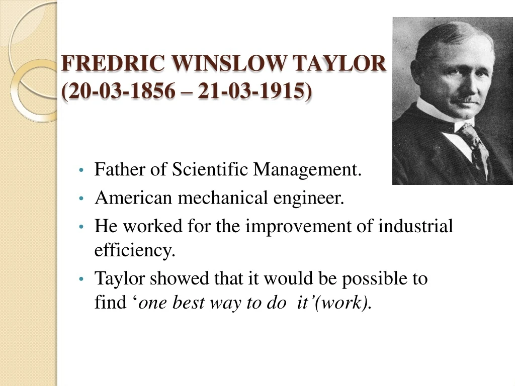 fredric winslow taylor 20 03 1856 21 03 1915