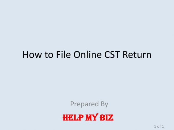 How to File Online CST Return