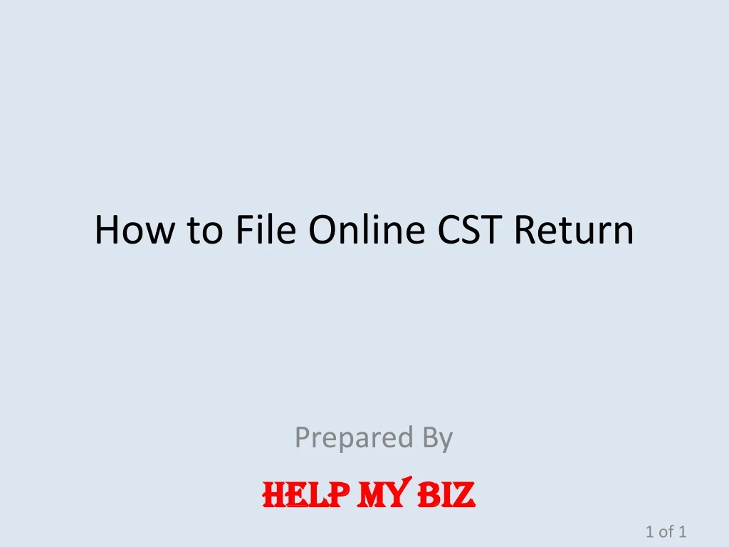 how to file online cst return