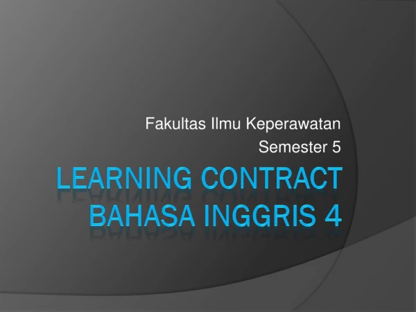 Learning contract BAHASA INGGRIS 4
