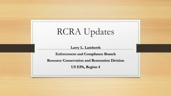RCRA Updates