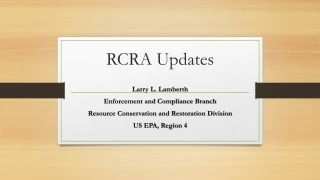 “RCRA Updates: Aerosol Cans and Pharmaceutical Rules, Hazardous Waste Generator Improvements” - slide 1