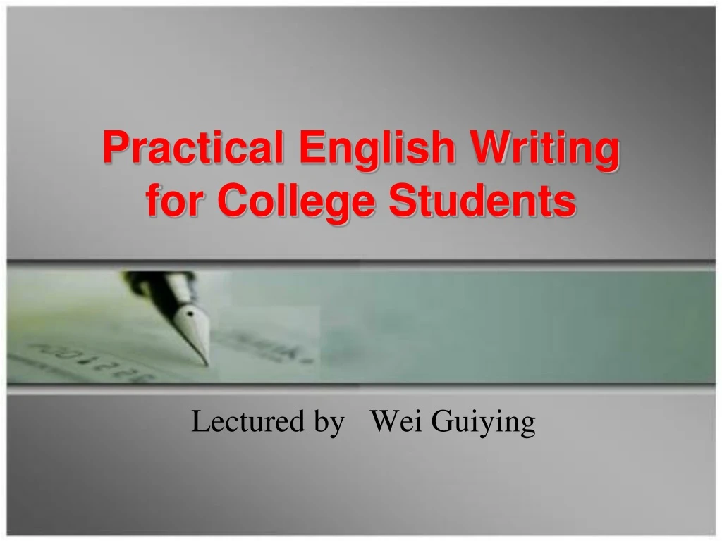 practical english writing for college students