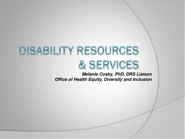 Disability resources &amp; Services