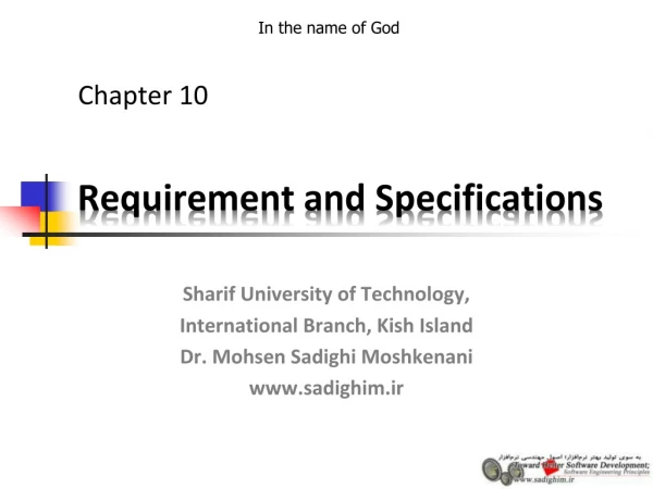 Requirement and Specifications