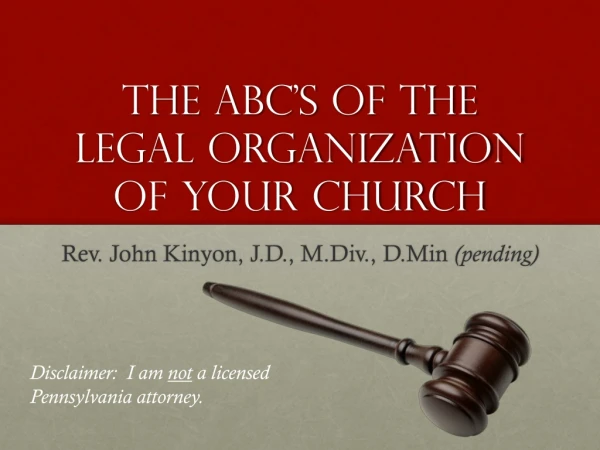 The Abc’s of the Legal organization of your church