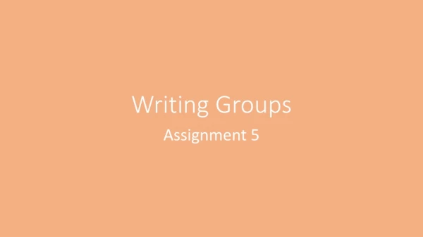 Writing Groups