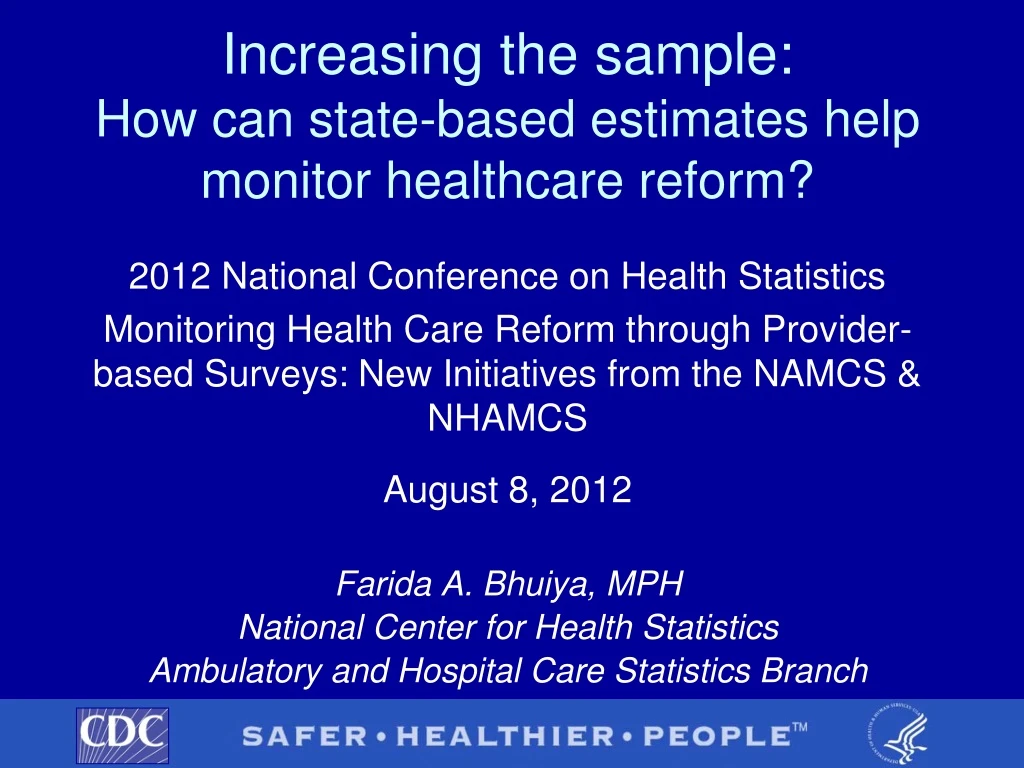 increasing the sample how can state based estimates help monitor healthcare reform