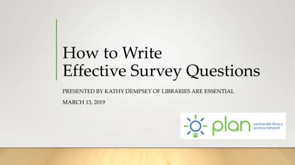 How to Write Effective Survey Questions