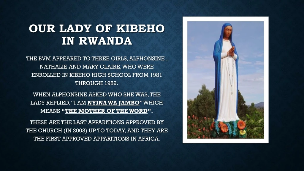 our lady of kibeho in rwanda