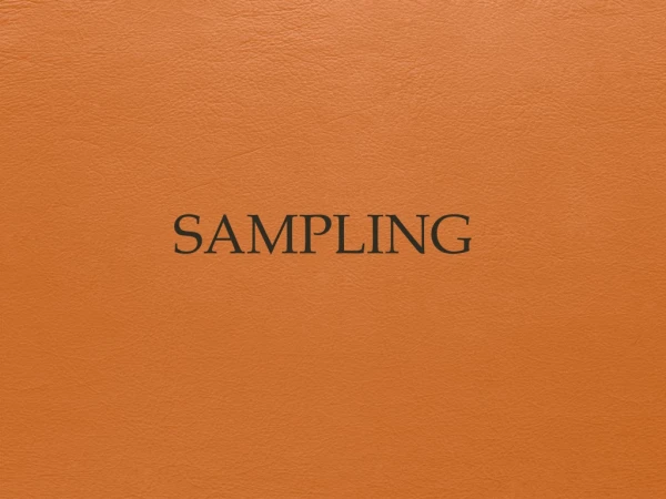 SAMPLING