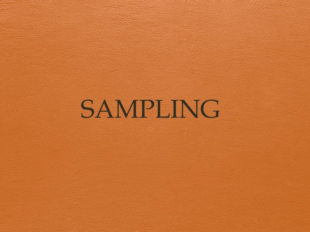 sampling