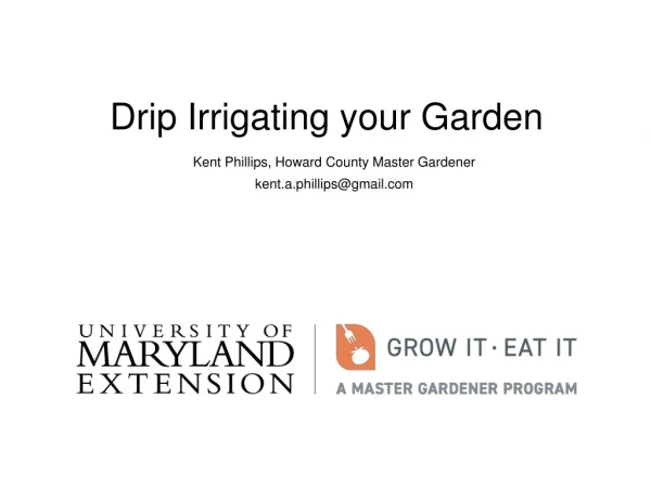 Drip Irrigating your Garden