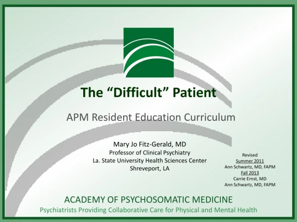 The “Difficult” Patient
