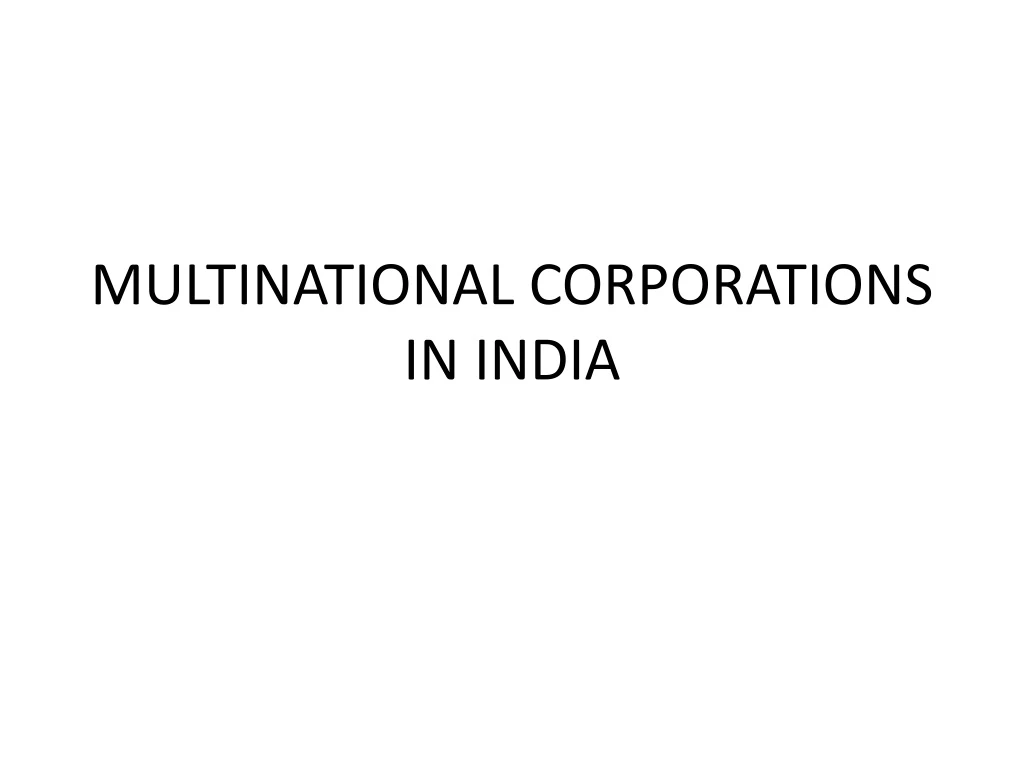 multinational corporations in india
