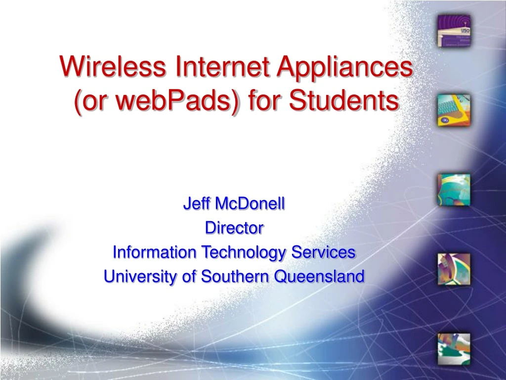 wireless internet appliances or webpads for students