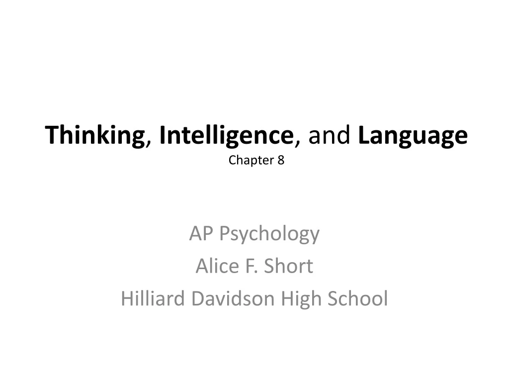 thinking intelligence and l anguage chapter 8
