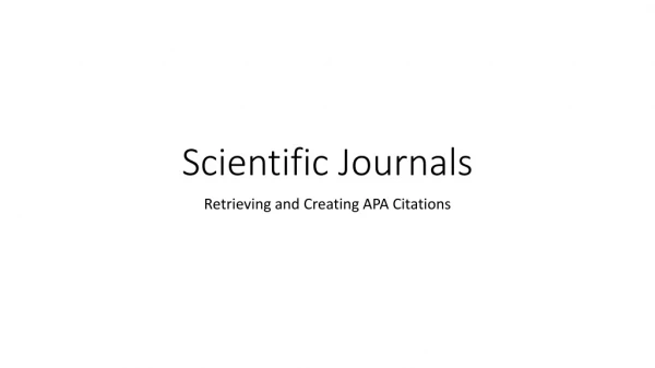 Scientific Journals