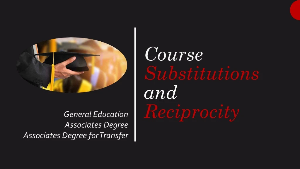 course substitutions and reciprocity