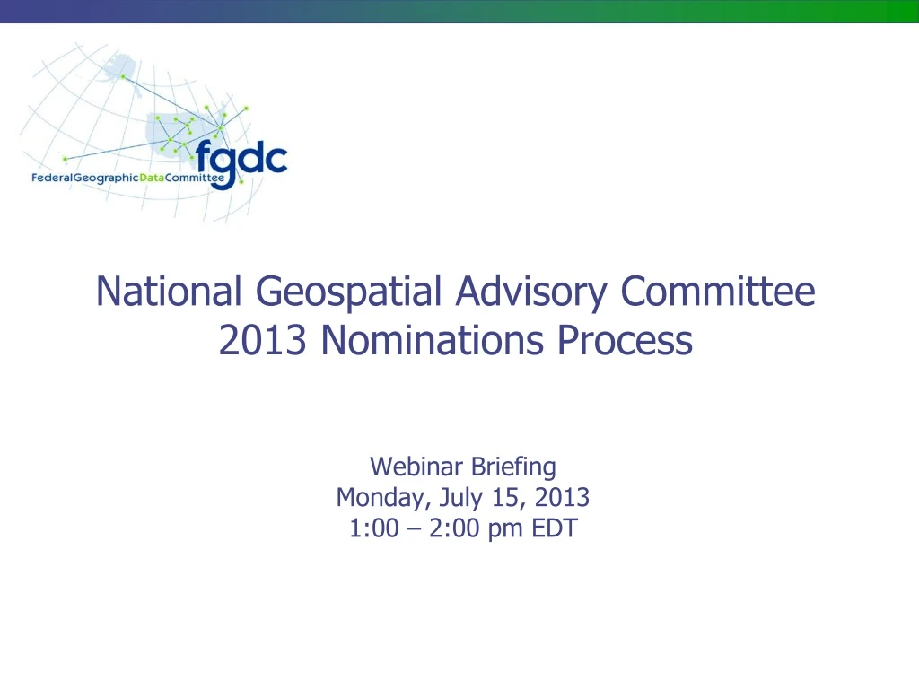 national geospatial advisory committee 2013 nominations process