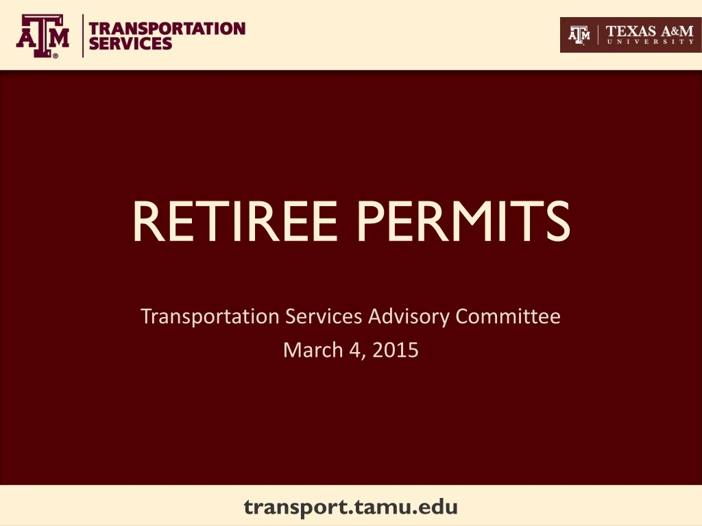 retiree permits